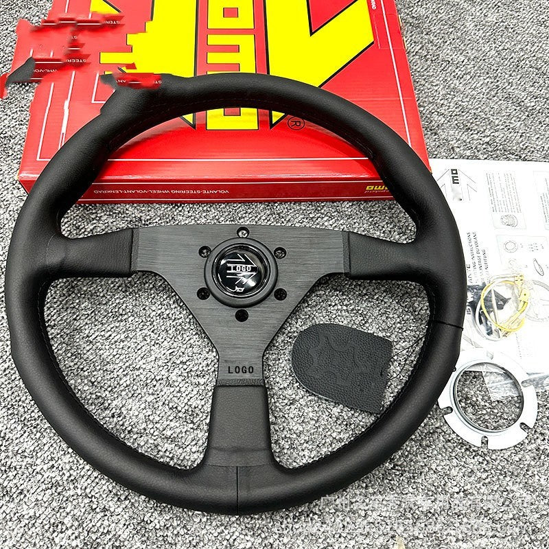 Car Modification Competitive Racing 14-inch Leather Steering Wheel
