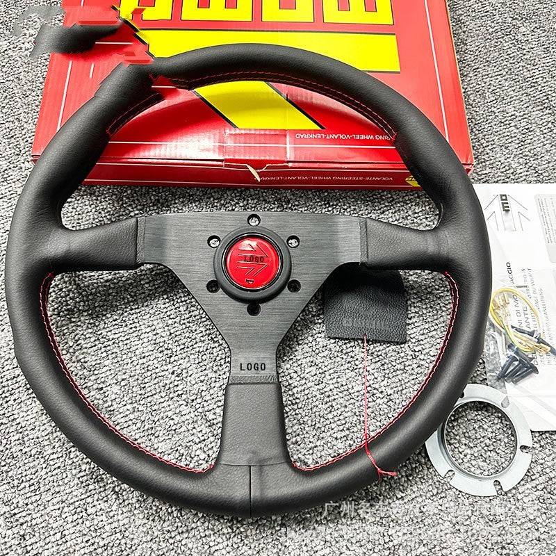 Car Modification Competitive Racing 14-inch Leather Steering Wheel