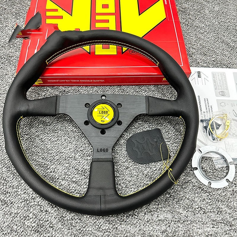 Car Modification Competitive Racing 14-inch Leather Steering Wheel