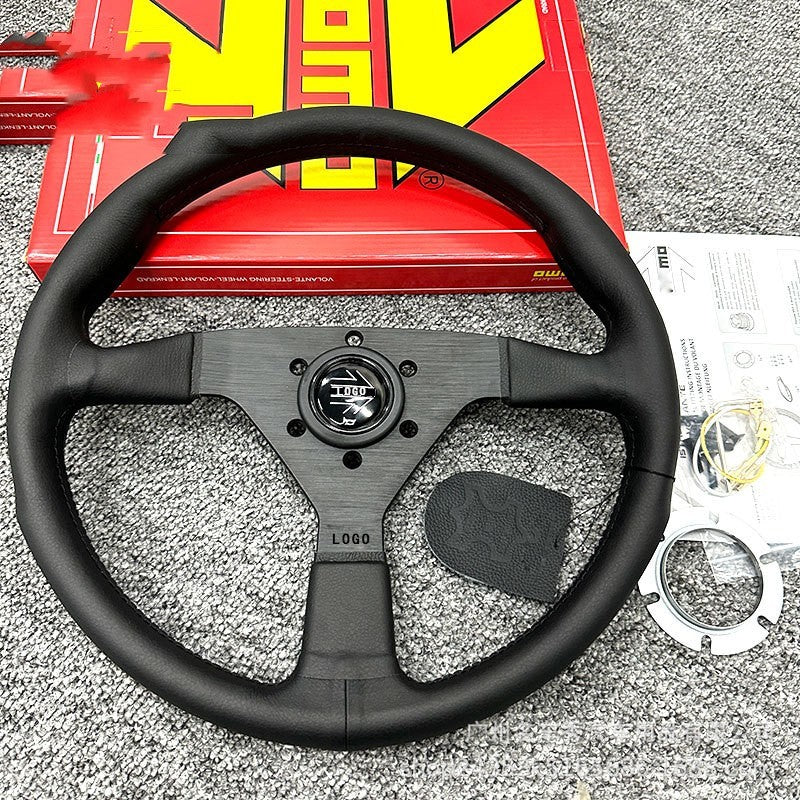 Car Modification Competitive Racing 14-inch Leather Steering Wheel